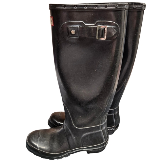 Hunter Original Tall Glossy Waterproof Rain Boots Unisex Size 5F 4M - Picture 4 of 7